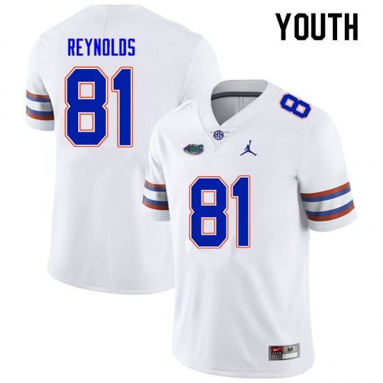 Youth Florida Gators #81 Daejon Reynolds NCAA Nike White Authentic Stitched College Football Jersey LCI5262NR